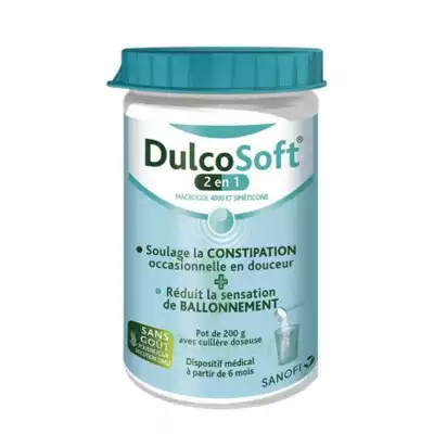Dulcosoft 2 En 1 Constipation Et Ballonnement Poudre à Diluer Fl/200g à Vallauris